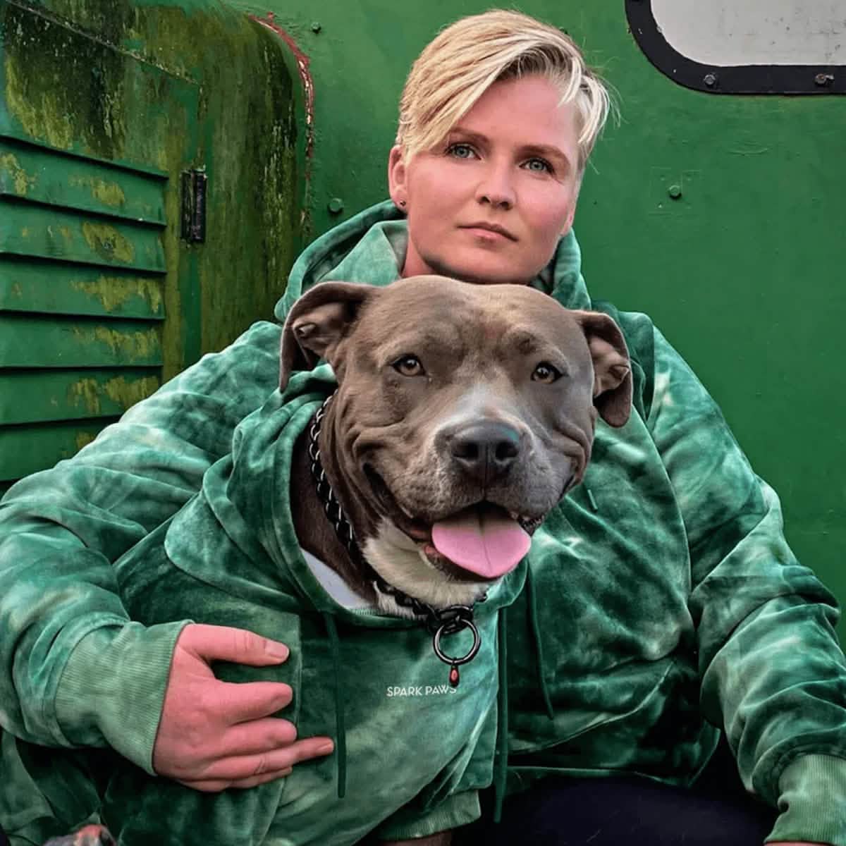 Velvet Dog Hoodie - Emerald Green