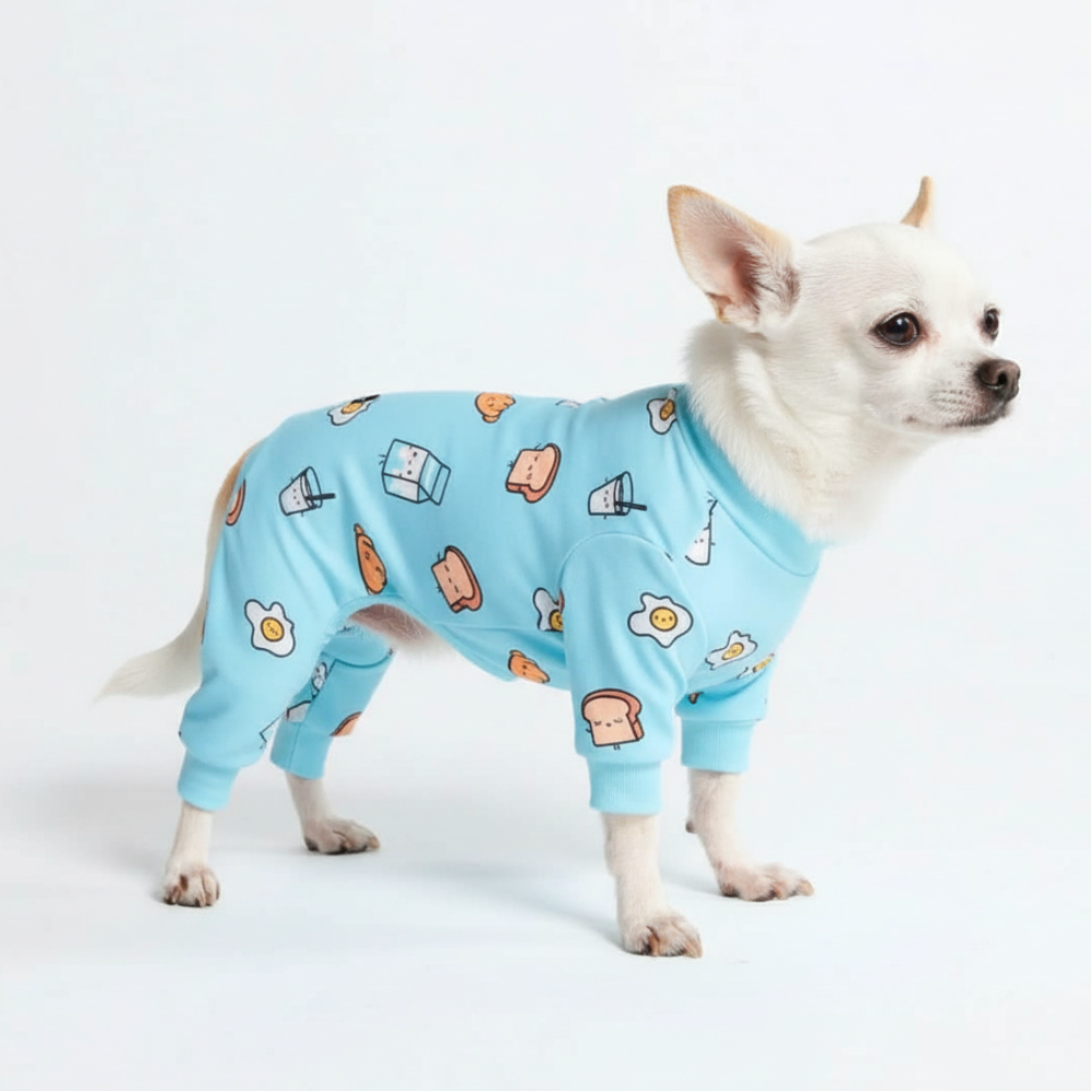 Dog Pajama - Breakfast Blue