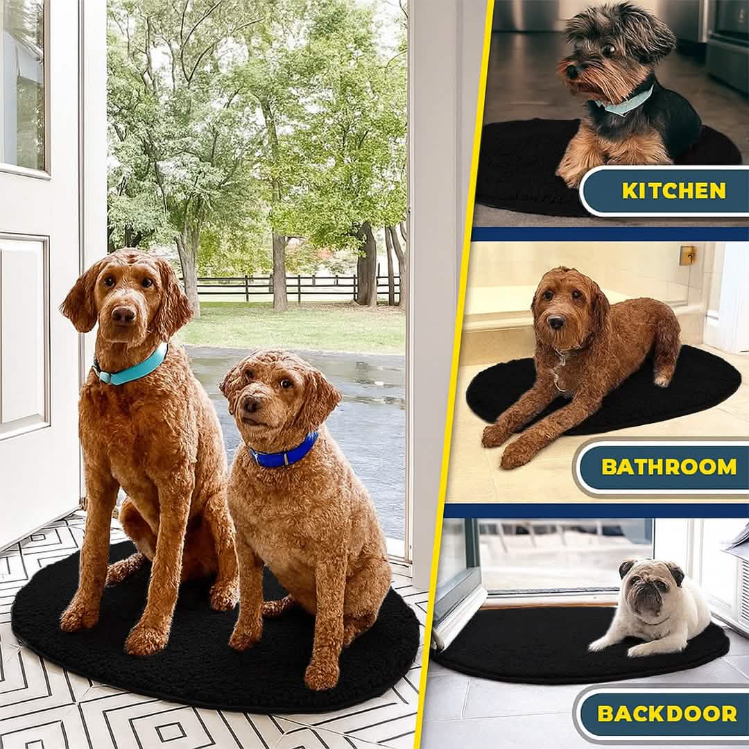 Wumarts Mat® Super Absorbent Microfiber Dog Door Oval Mat