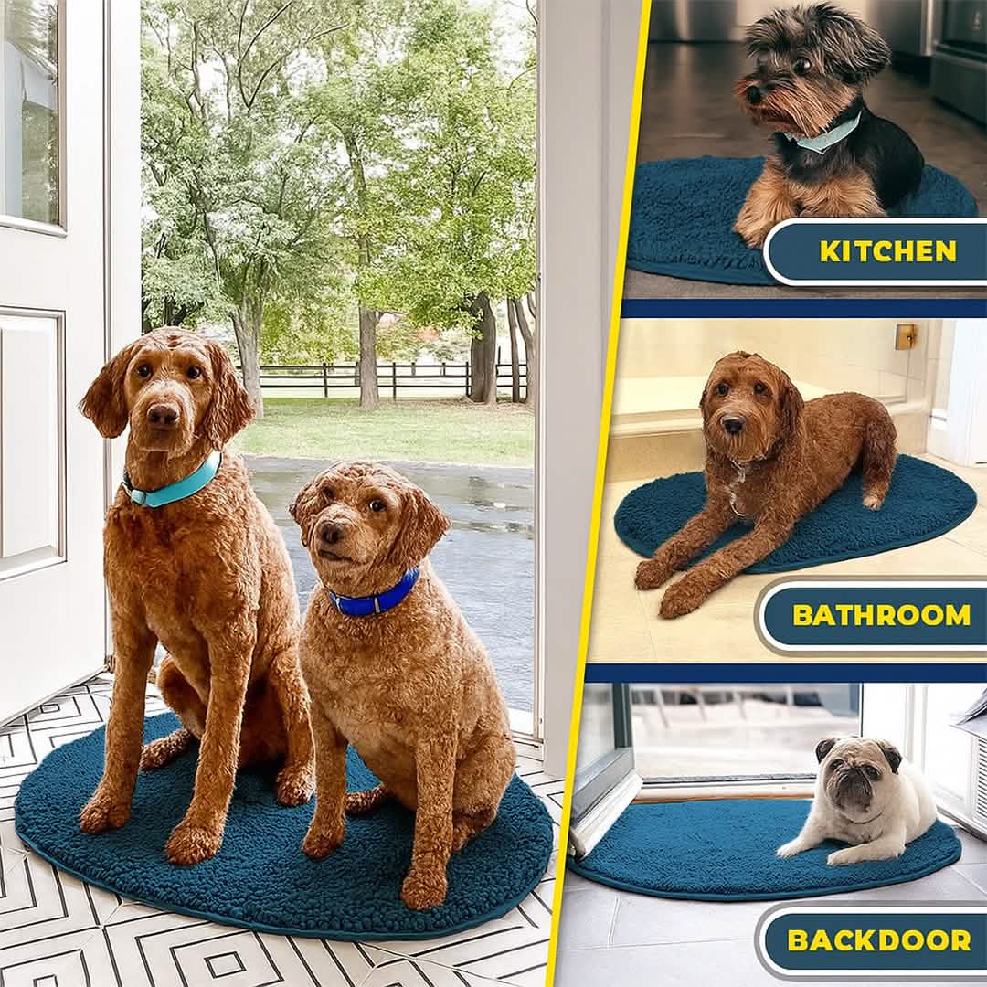 Wumarts Mat® Super Absorbent Microfiber Dog Door Oval Mat
