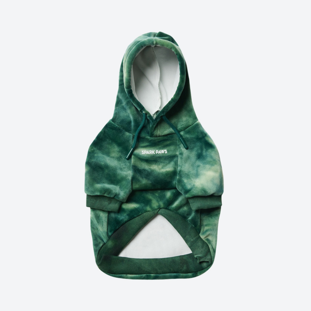 Velvet Dog Hoodie - Emerald Green