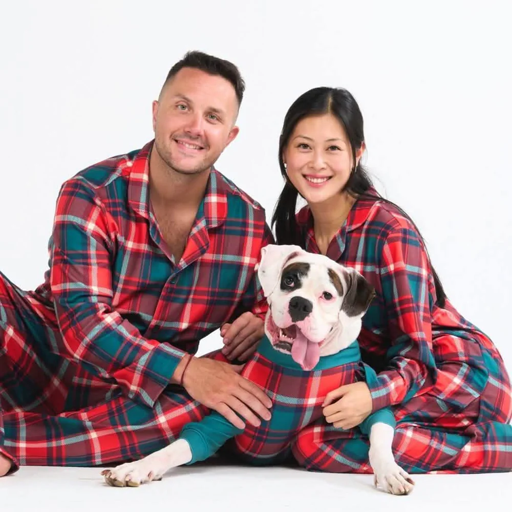 Dog Pajama - Green and Red Plaid