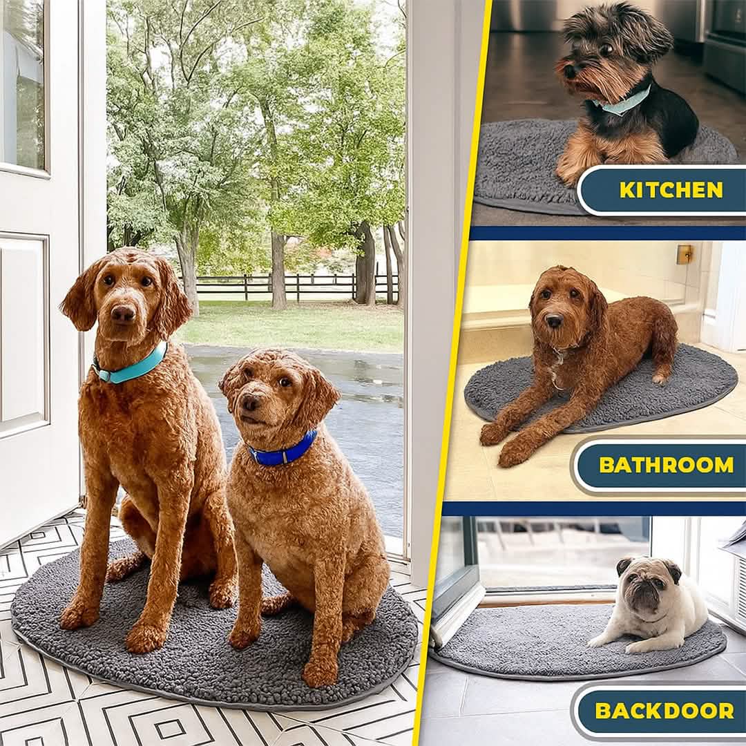 Wumarts Mat® Super Absorbent Microfiber Dog Door Oval Mat