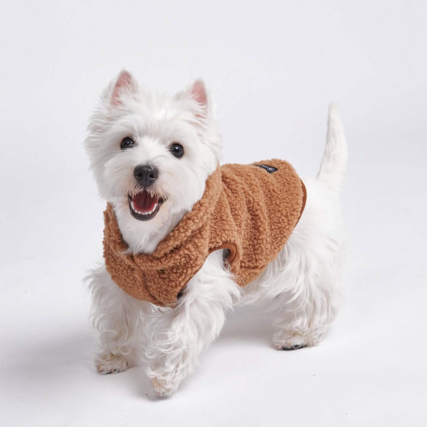 Teddy Sherpa Fleece Dog Sweater - Brown
