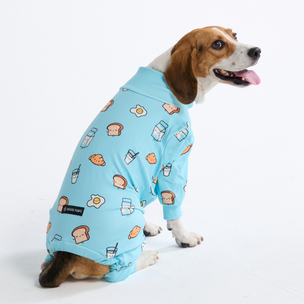 Dog Pajama - Breakfast Blue