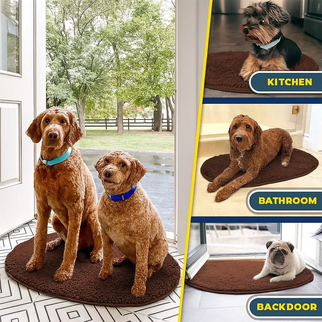 Wumarts Mat® Super Absorbent Microfiber Dog Door Oval Mat