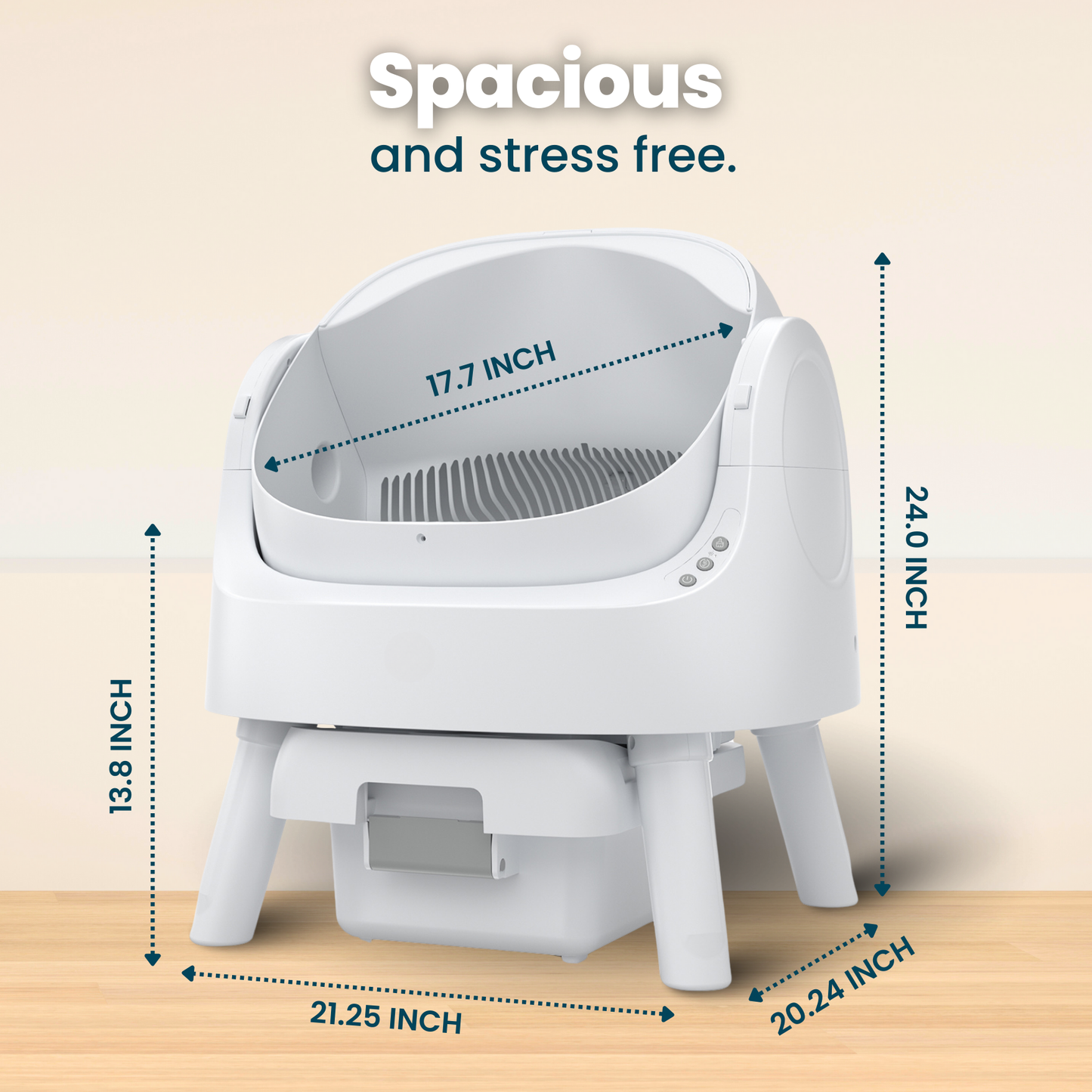 Wumarts Autoscooper 11 Open-Top Self-Cleaning Cat Litter Box，Odor-Free Waste Disposal includes Trash Bags