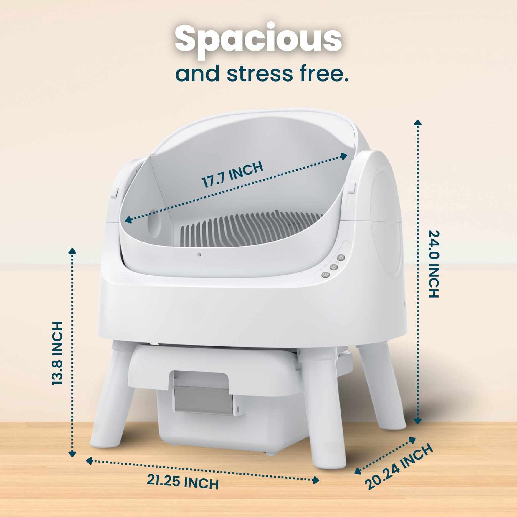 Wumarts Autoscooper 11 Open-Top Self-Cleaning Cat Litter Box，Odor-Free Waste Disposal includes Trash Bags