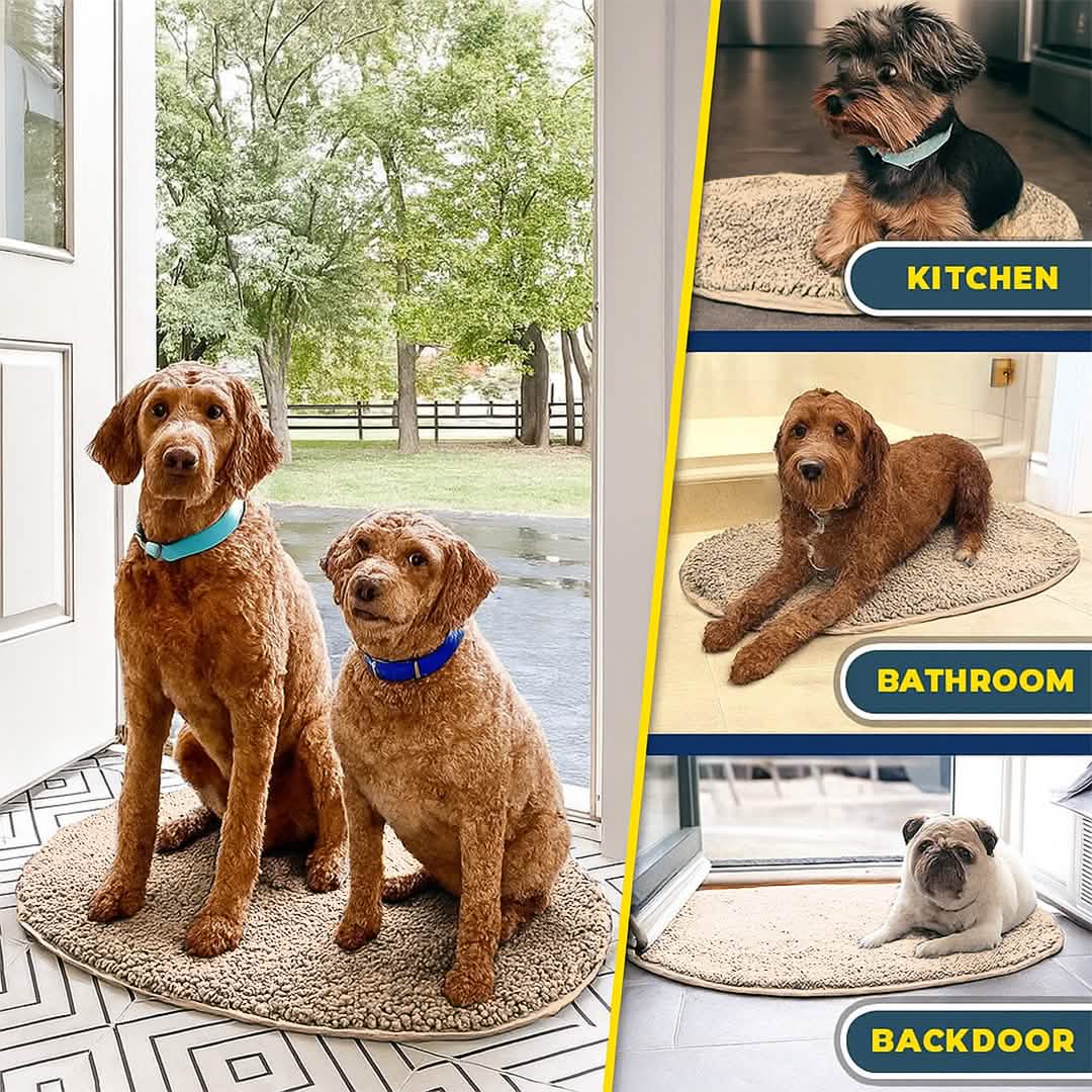 Wumarts Mat® Super Absorbent Microfiber Dog Door Oval Mat