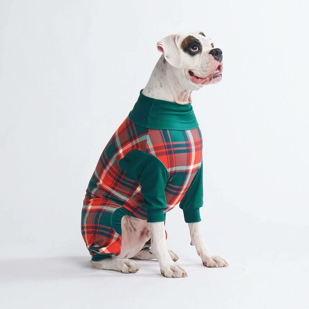 Dog Pajama - Green and Red Plaid