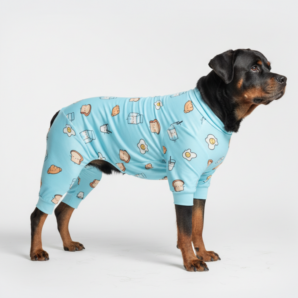 Dog Pajama - Breakfast Blue