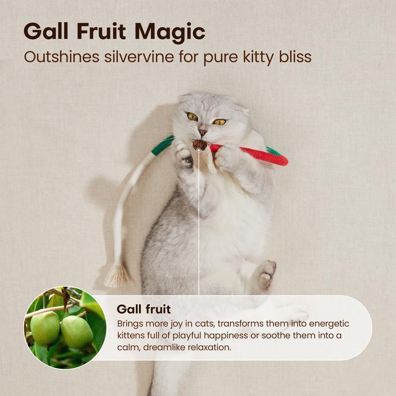 Potaroma Cat Toys Chew Ropes 3Pcs, Safe Teeth Cleaning Toy for Indoor Kittens, Interactive Kitty Toys