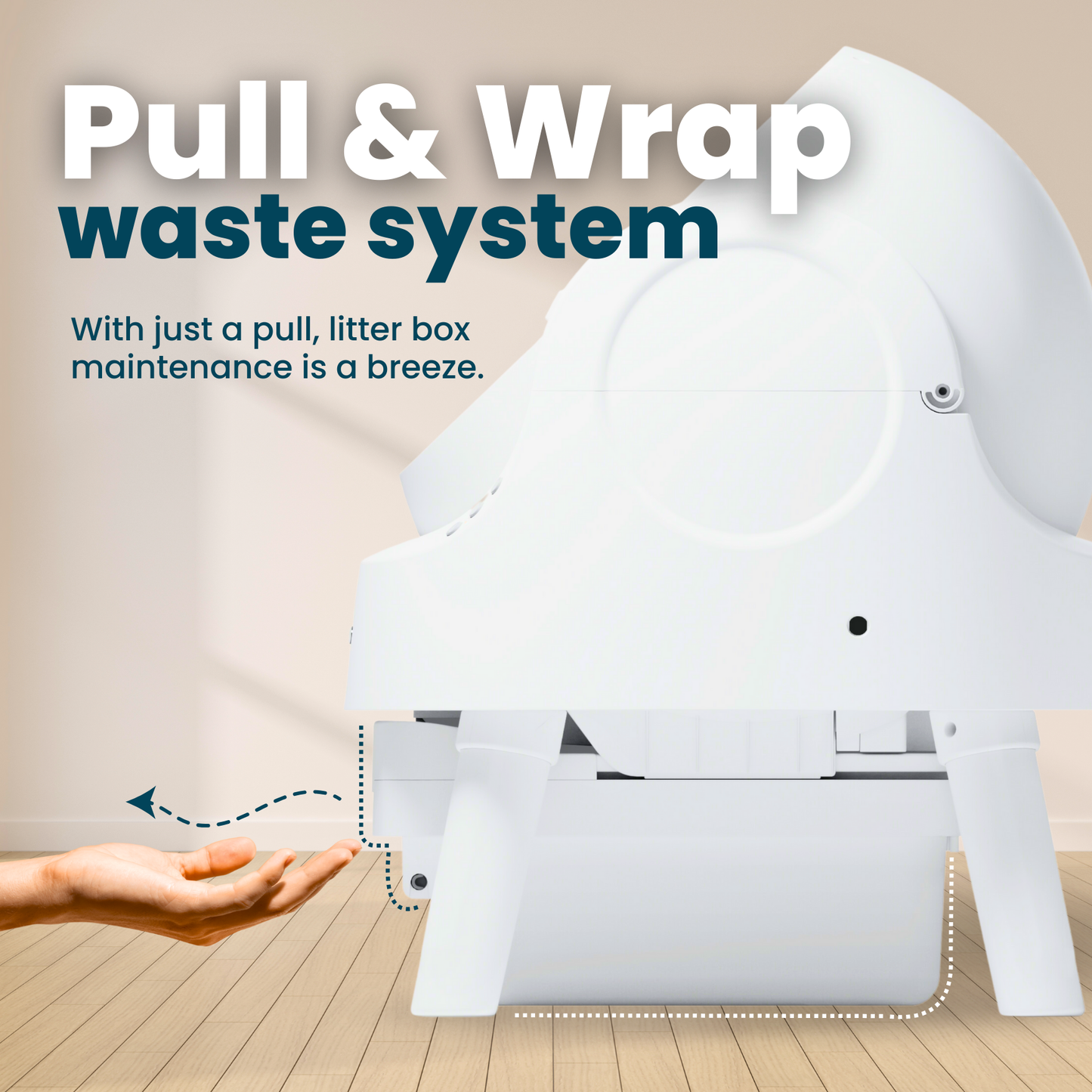 Wumarts Autoscooper 11 Open-Top Self-Cleaning Cat Litter Box，Odor-Free Waste Disposal includes Trash Bags