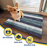 Wumarts Mat® Horizontal Loop Design Super Absorbent Chenille Dog Door Mat for Wumarts Paws – Non-Slip, Machine Washable Indoor Entry Rug, Quick-Dry Pet Mat for Entryway