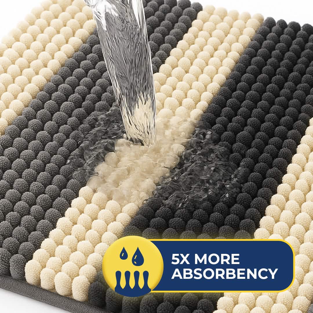 Wumarts Mat® Horizontal Loop Design Super Absorbent Chenille Dog Door Mat for Wumarts Paws – Non-Slip, Machine Washable Indoor Entry Rug, Quick-Dry Pet Mat for Entryway