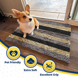 Wumarts Mat® Horizontal Loop Design Super Absorbent Chenille Dog Door Mat for Wumarts Paws – Non-Slip, Machine Washable Indoor Entry Rug, Quick-Dry Pet Mat for Entryway