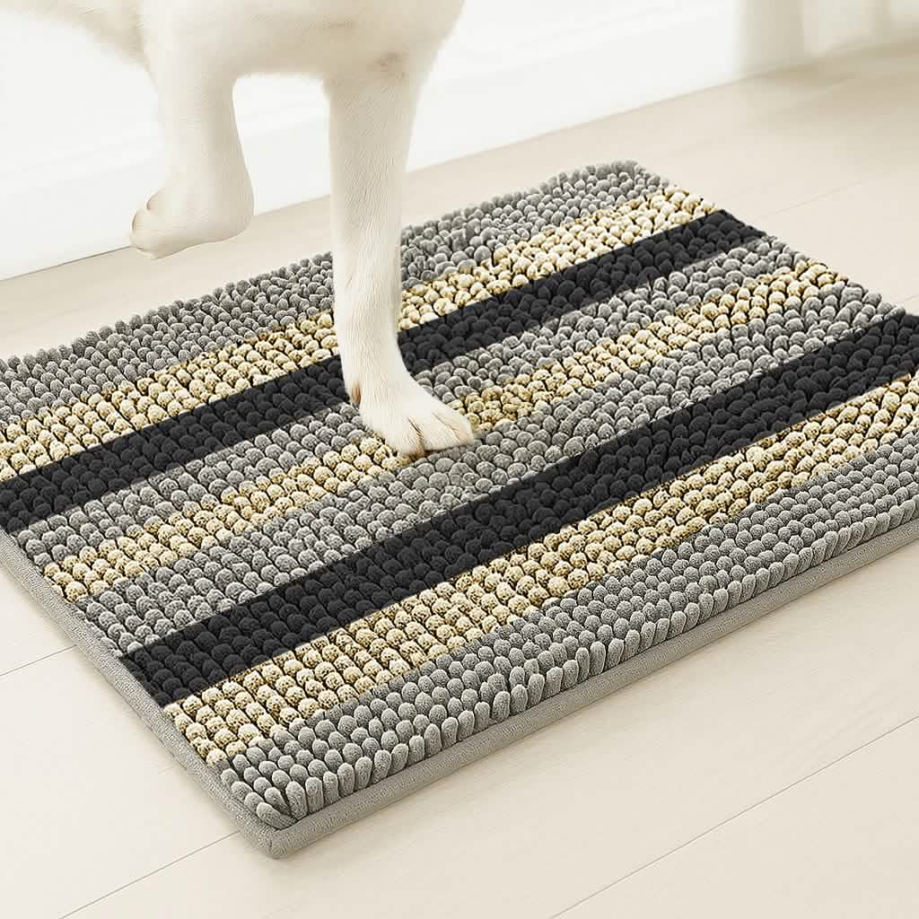 Wumarts Mat® Horizontal Loop Design Super Absorbent Chenille Dog Door Mat for Wumarts Paws – Non-Slip, Machine Washable Indoor Entry Rug, Quick-Dry Pet Mat for Entryway