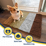 Wumarts Mat® Vertical Loop Design Super Absorbent Chenille Dog Door Mat for Wumarts Paws – Non-Slip, Machine Washable Indoor Entry Rug, Quick-Dry Pet Mat for Entryway