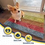 Wumarts Mat® Horizontal Loop Design Super Absorbent Chenille Dog Door Mat for Wumarts Paws – Non-Slip, Machine Washable Indoor Entry Rug, Quick-Dry Pet Mat for Entryway