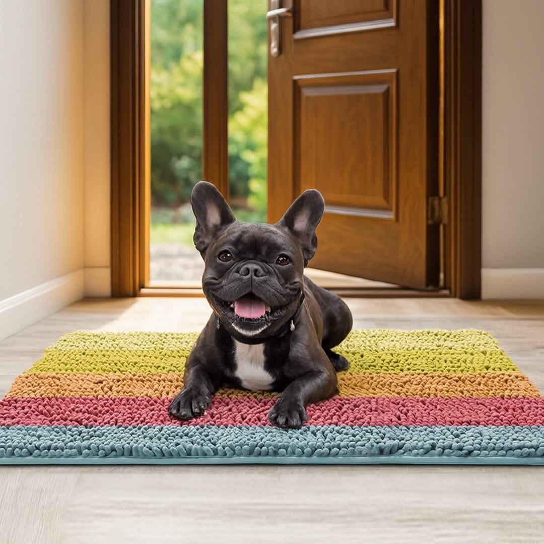 Wumarts Mat® Horizontal Loop Design Super Absorbent Chenille Dog Door Mat for Wumarts Paws – Non-Slip, Machine Washable Indoor Entry Rug, Quick-Dry Pet Mat for Entryway