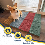 Wumarts Mat® Vertical Loop Design Super Absorbent Chenille Dog Door Mat for Wumarts Paws – Non-Slip, Machine Washable Indoor Entry Rug, Quick-Dry Pet Mat for Entryway