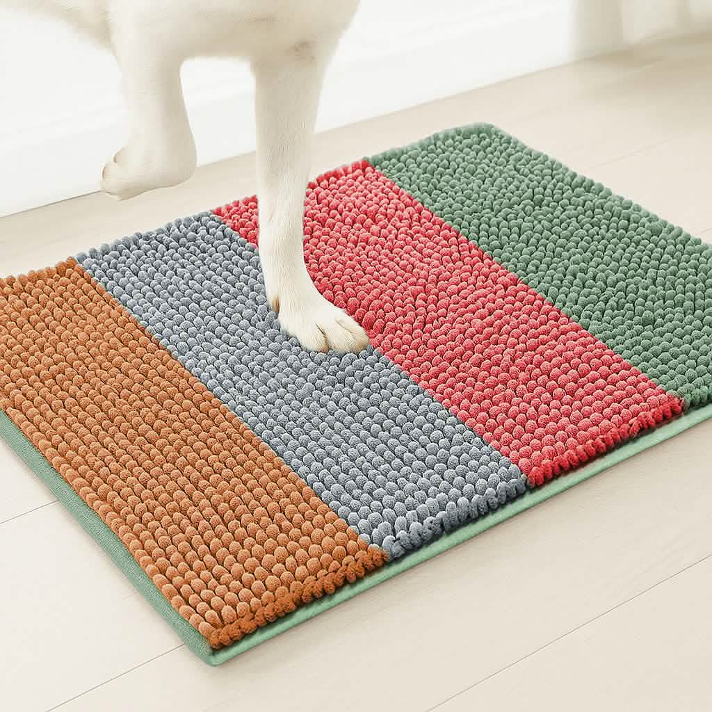 Wumarts Mat® Vertical Loop Design Super Absorbent Chenille Dog Door Mat for Wumarts Paws – Non-Slip, Machine Washable Indoor Entry Rug, Quick-Dry Pet Mat for Entryway