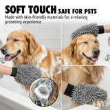 Wumarts Mat® Dog Washing Gloves – Dual-Sided Pet Grooming Mitt with TPR Brush & Chenille Microfiber – Dog Wash Mitt for Bathing, Shedding & Hair Removal – Pet Bath Gloves for All Coat Types