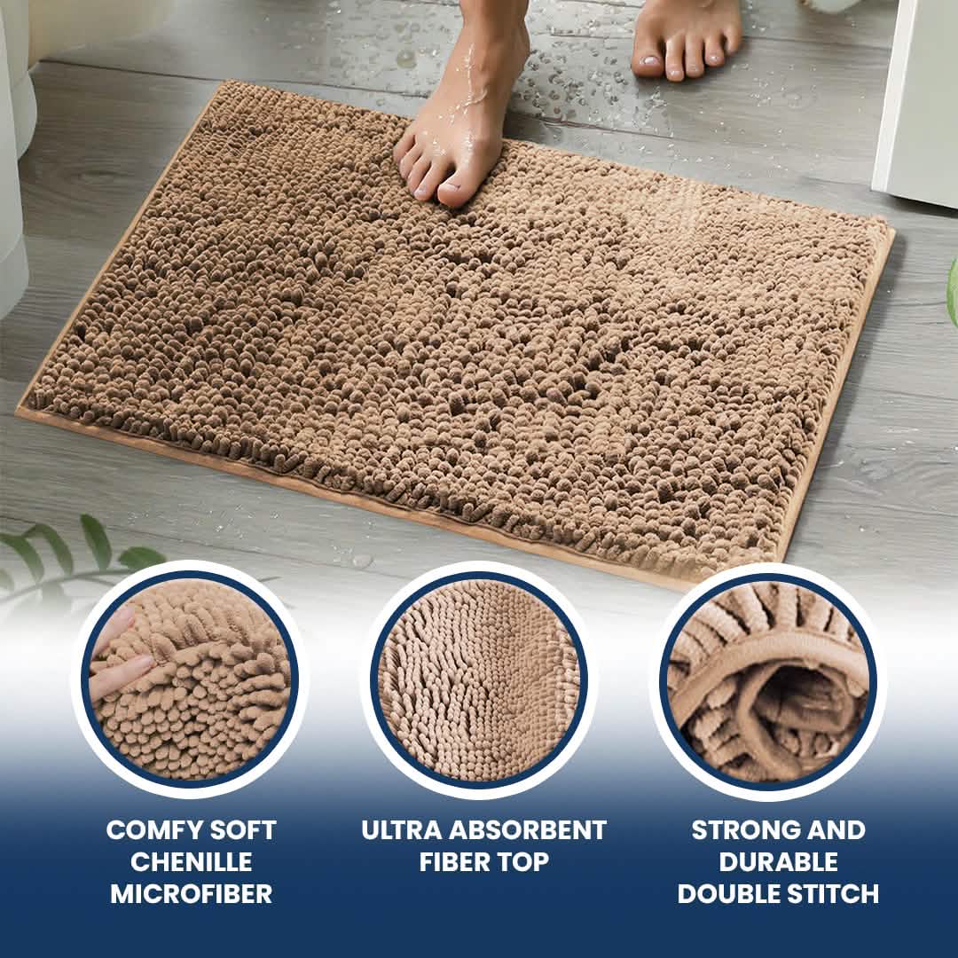 Wumarts Mat® Bathroom Rugs set, Bath Mats (20”x30”) with U Shaped Toilet Mat (20”x20”)