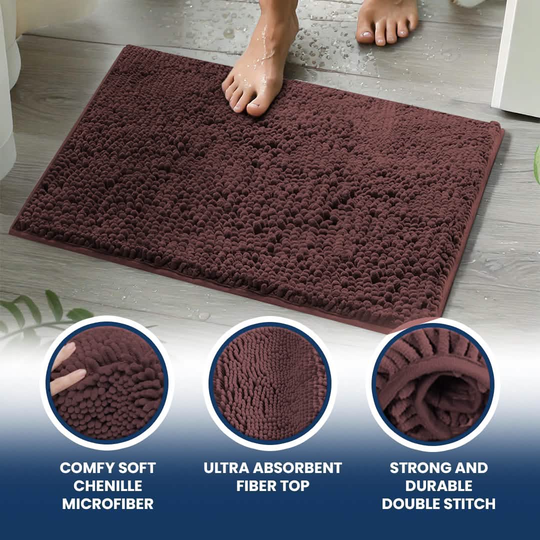 Wumarts Mat® Bathroom Rugs set, Bath Mats (20”x30”) with U Shaped Toilet Mat (20”x20”)