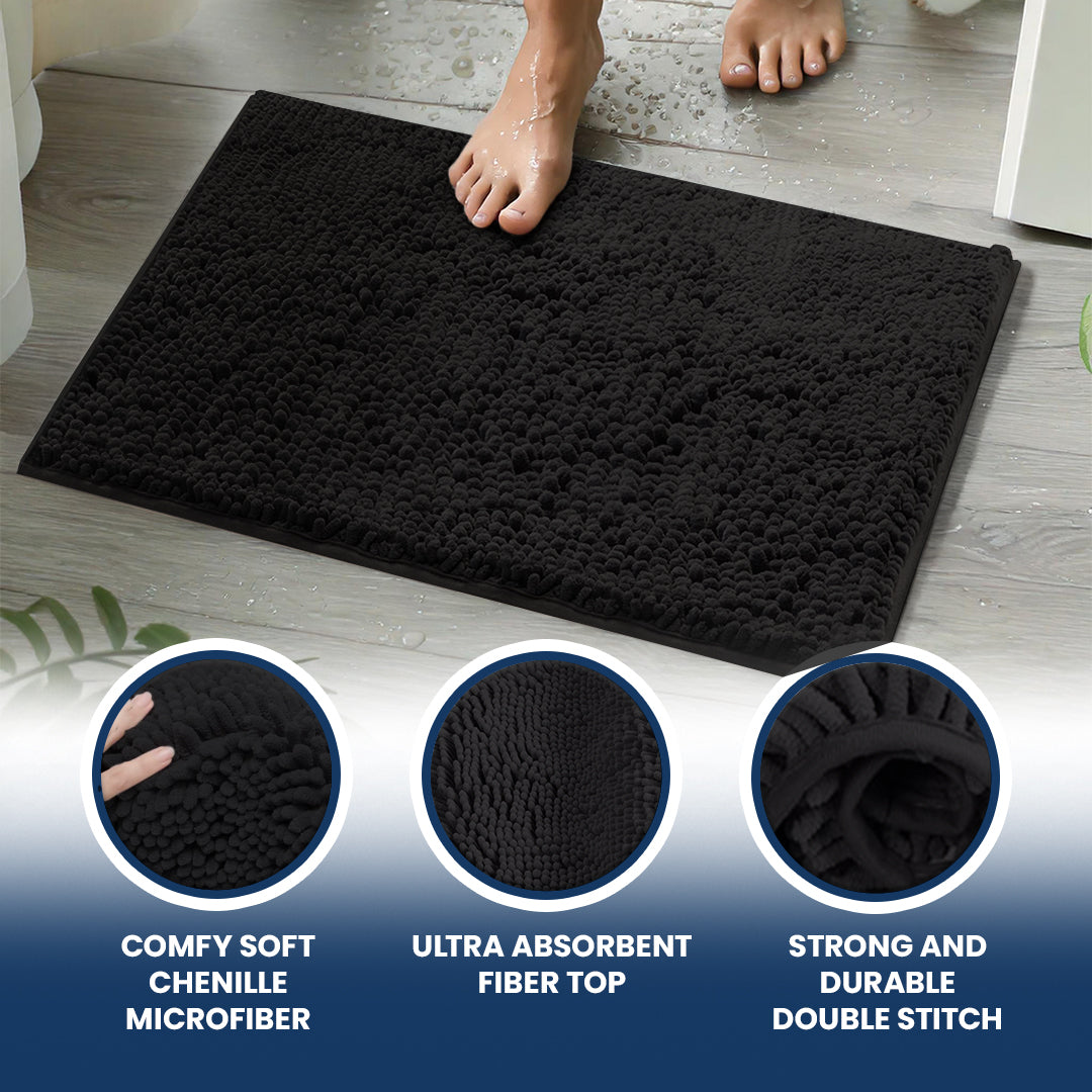 Wumarts Mat® Bathroom Rugs set, Bath Mats (20”x30”) with U Shaped Toilet Mat (20”x20”)