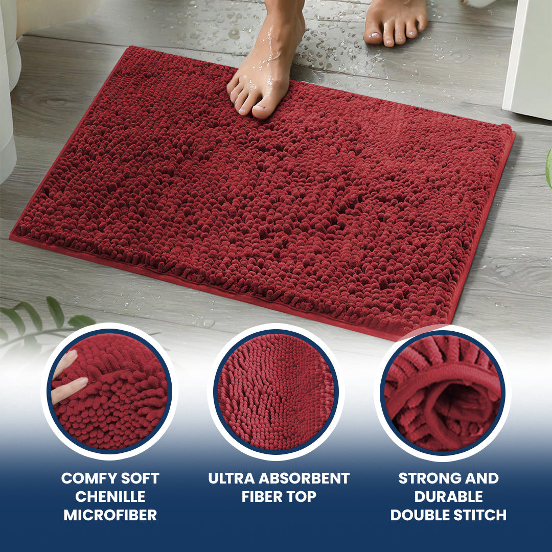 Wumarts Mat® Bathroom Rugs set, Bath Mats (20”x30”) with U Shaped Toilet Mat (20”x20”)