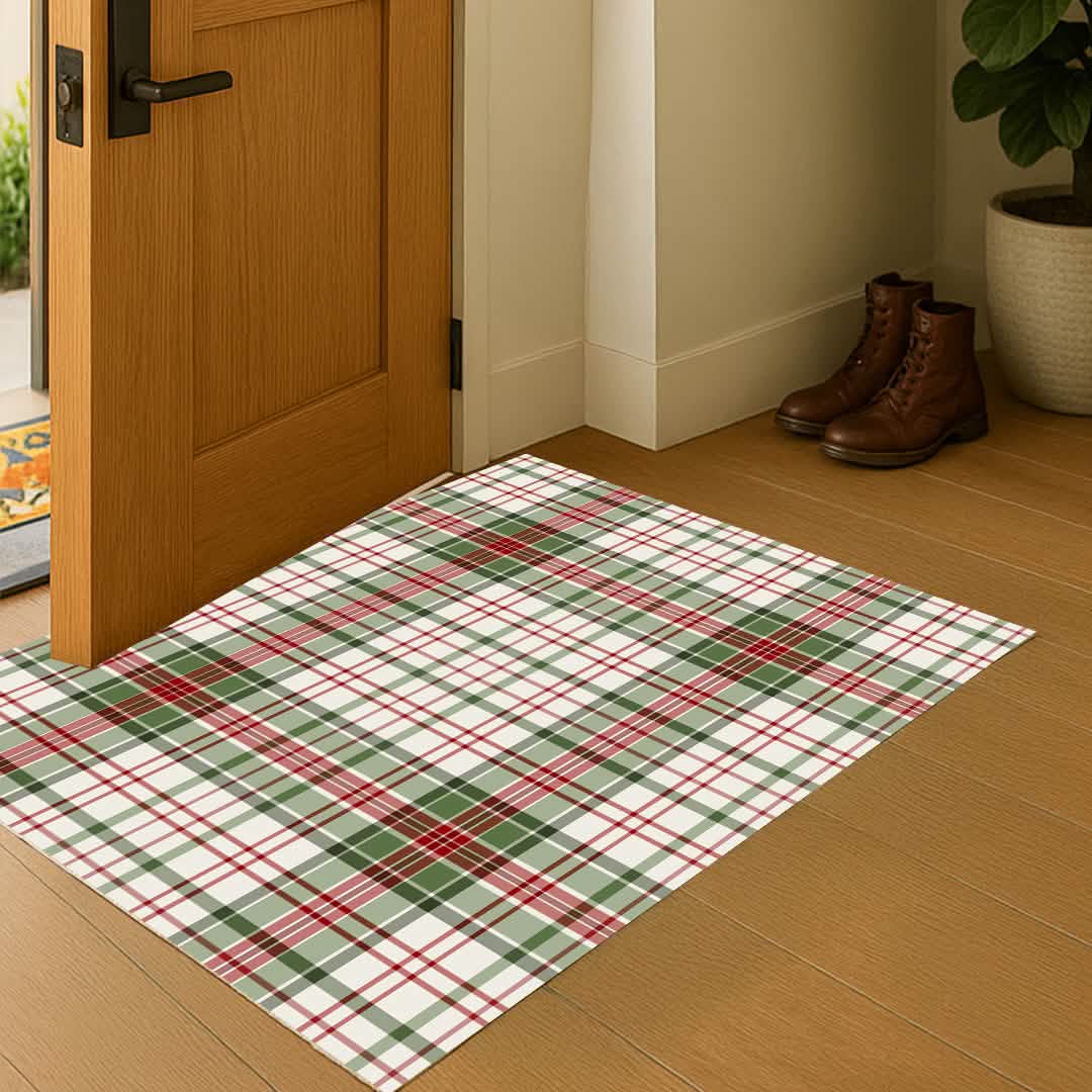 Wumarts Mat® Plaid Washable Area Rugs for Living Room, Bedroom & Dining Room – Modern Soft Low Pile Non Slip Carpet – Pet Friendly Waterproof Foldable Rugs for Home