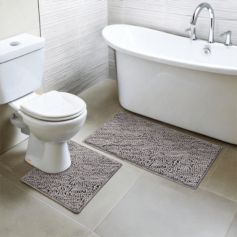 Wumarts Mat® Bathroom Rugs set, Bath Mats (20”x30”) with U Shaped Toilet Mat (20”x20”)