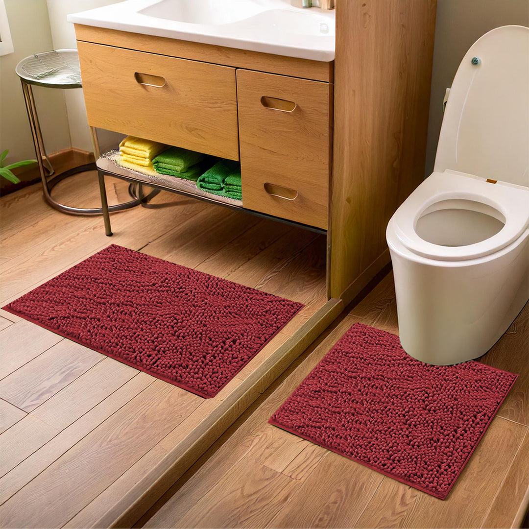 Wumarts Mat® Bathroom Rugs set, Bath Mats (20”x30”) with U Shaped Toilet Mat (20”x20”)