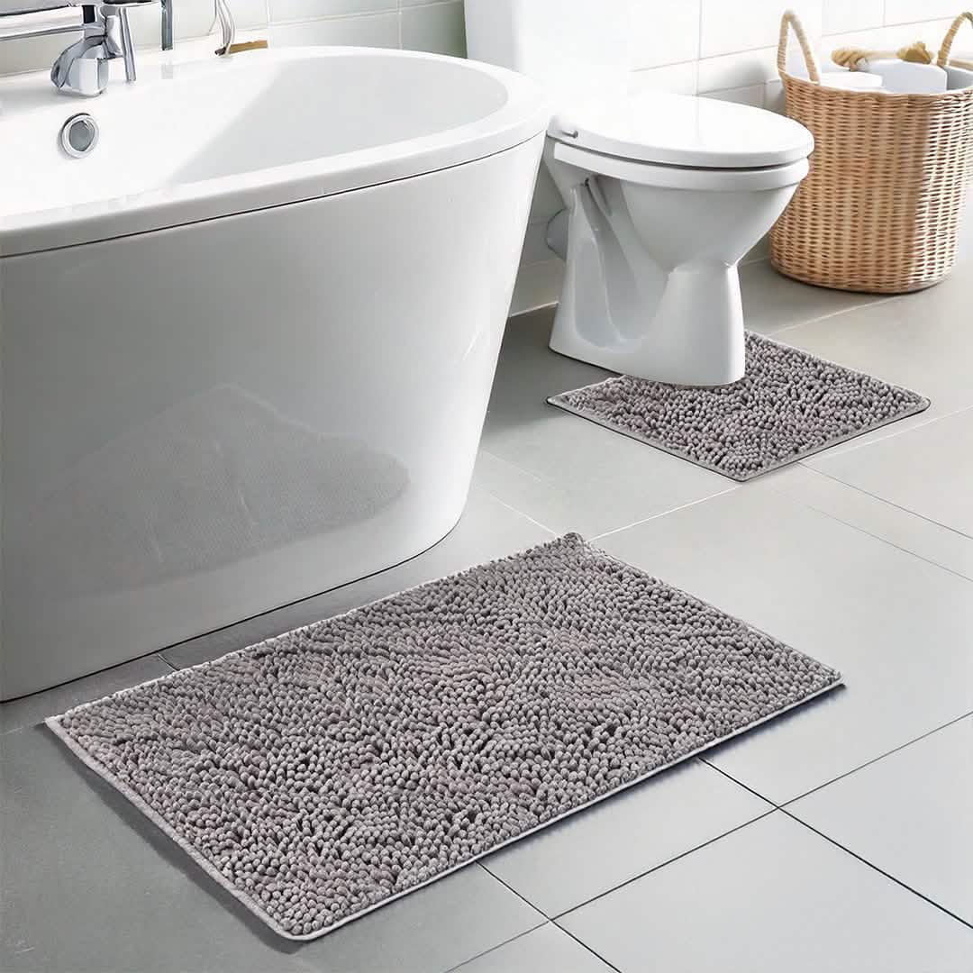 Wumarts Mat® Bathroom Rugs set, Bath Mats (20”x30”) with U Shaped Toilet Mat (20”x20”)
