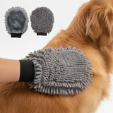 Wumarts Mat® Dog Washing Gloves – Dual-Sided Pet Grooming Mitt with TPR Brush & Chenille Microfiber – Dog Wash Mitt for Bathing, Shedding & Hair Removal – Pet Bath Gloves for All Coat Types