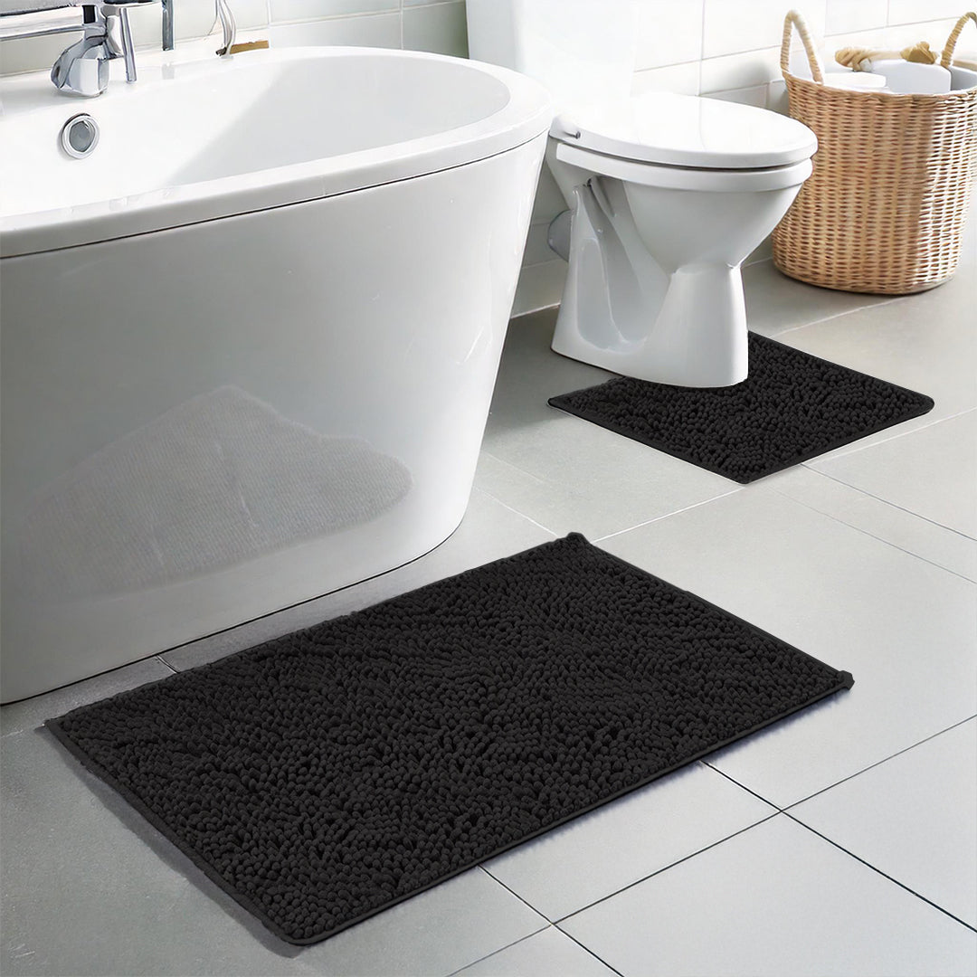 Wumarts Mat® Bathroom Rugs set, Bath Mats (20”x30”) with U Shaped Toilet Mat (20”x20”)