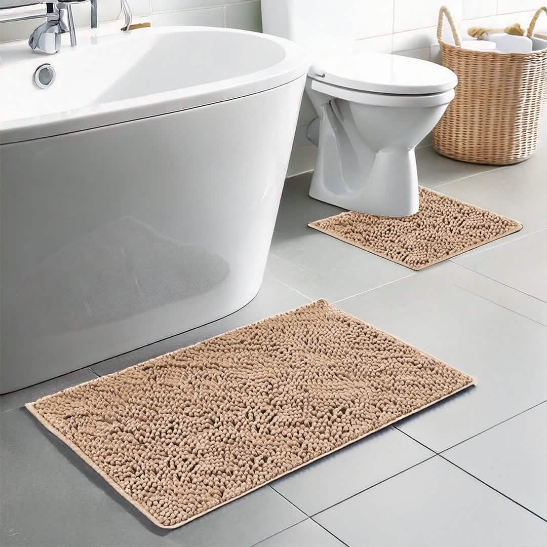 Wumarts Mat® Bathroom Rugs set, Bath Mats (20”x30”) with U Shaped Toilet Mat (20”x20”)
