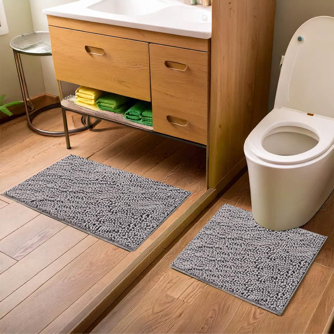 Wumarts Mat® Bathroom Rugs set, Bath Mats (20”x30”) with U Shaped Toilet Mat (20”x20”)