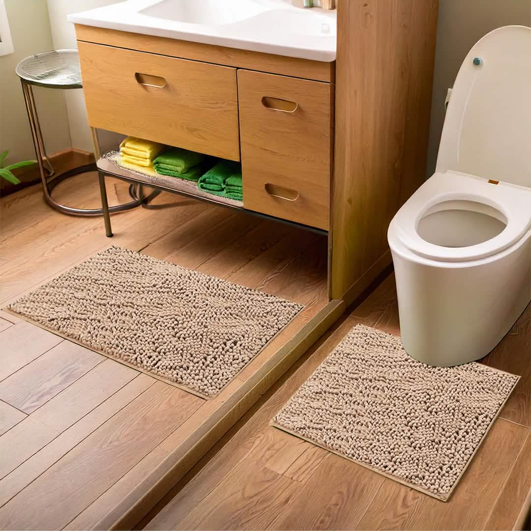 Wumarts Mat® Bathroom Rugs set, Bath Mats (20”x30”) with U Shaped Toilet Mat (20”x20”)