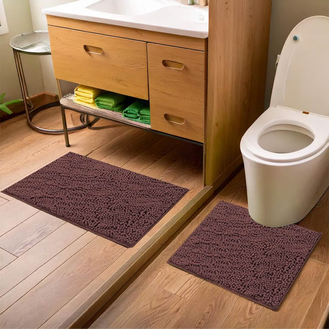 Wumarts Mat® Bathroom Rugs set, Bath Mats (20”x30”) with U Shaped Toilet Mat (20”x20”)