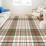 Wumarts Mat® Plaid Washable Area Rugs for Living Room, Bedroom & Dining Room – Modern Soft Low Pile Non Slip Carpet – Pet Friendly Waterproof Foldable Rugs for Home