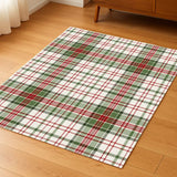 Wumarts Mat® Plaid Washable Area Rugs for Living Room, Bedroom & Dining Room – Modern Soft Low Pile Non Slip Carpet – Pet Friendly Waterproof Foldable Rugs for Home