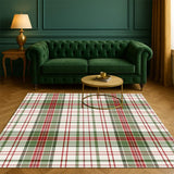 Wumarts Mat® Plaid Washable Area Rugs for Living Room, Bedroom & Dining Room – Modern Soft Low Pile Non Slip Carpet – Pet Friendly Waterproof Foldable Rugs for Home