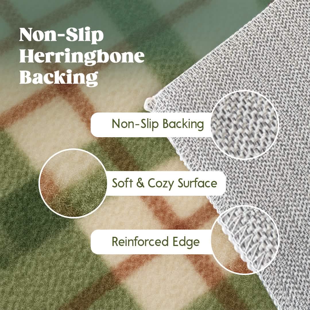 Wumarts Mat® Plaid Washable Area Rugs for Living Room, Bedroom & Dining Room – Modern Soft Low Pile Non Slip Carpet – Pet Friendly Waterproof Foldable Rugs for Home