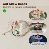 Potaroma Cat Toys Chew Ropes 3Pcs, Safe Teeth Cleaning Toy for Indoor Kittens, Interactive Kitty Toys